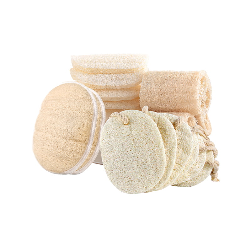 100% Natural Bath Luffa Sponge Scrubber ฟองน้ำขัดผิว Loofah Pads สำหรับสปา