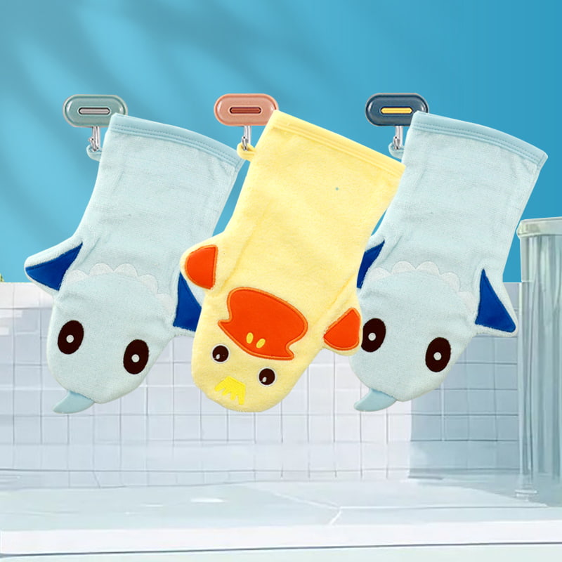 ผ้าเช็ดมือแขวนตุ๊กตาหนาดูดซับแห้งเร็วไม่ไหลผ้าขนหนูสี่เหลี่ยมเล็กผ้าเช็ดตัวเด็กการ์ตูนนุ่ม