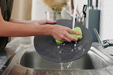 ฟองน้ำทำความสะอาดห้องครัว